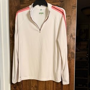 Peach Copper and White Quarter-Zip Pullover and copper skirt